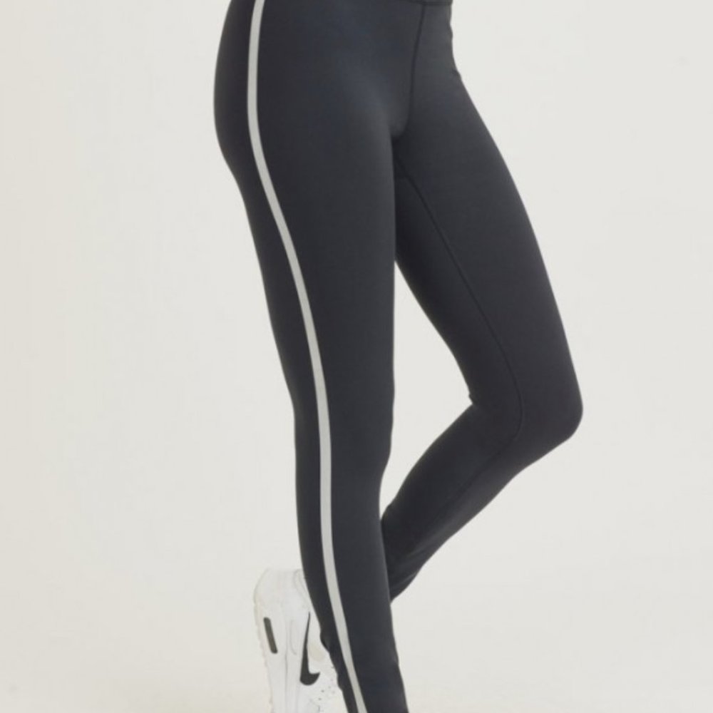 Black Reflective Side Leggings